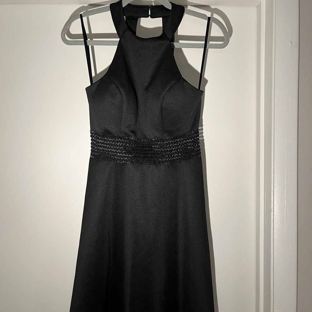 My Michelle Black Halter Cocktail Dress